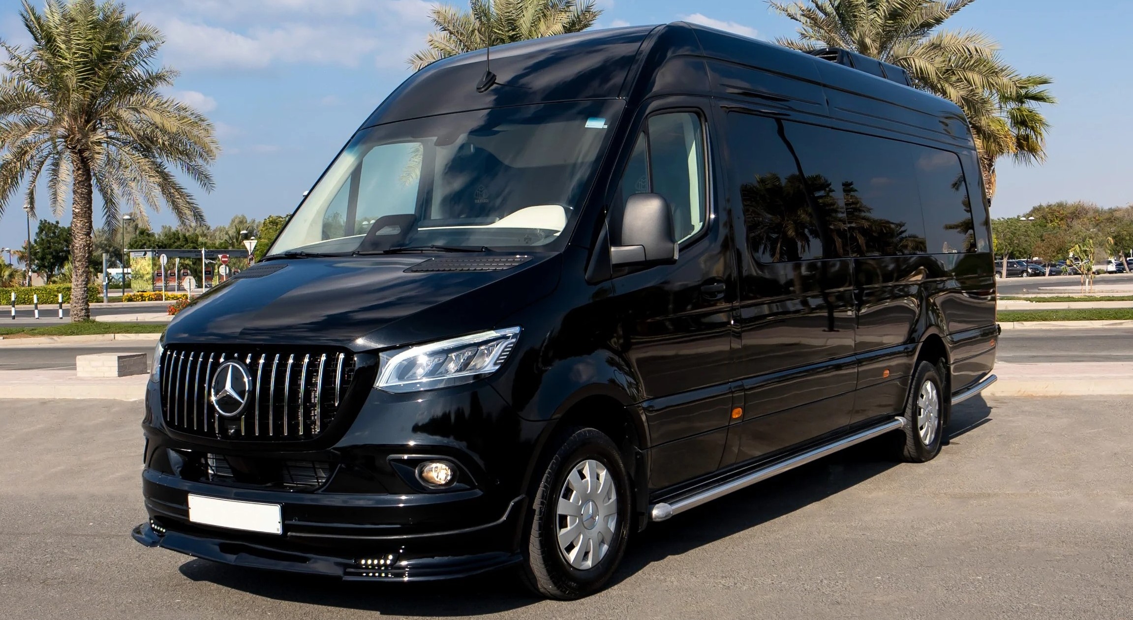 Sprinter van or minibus exterior, ideal for small group and airport charter trips