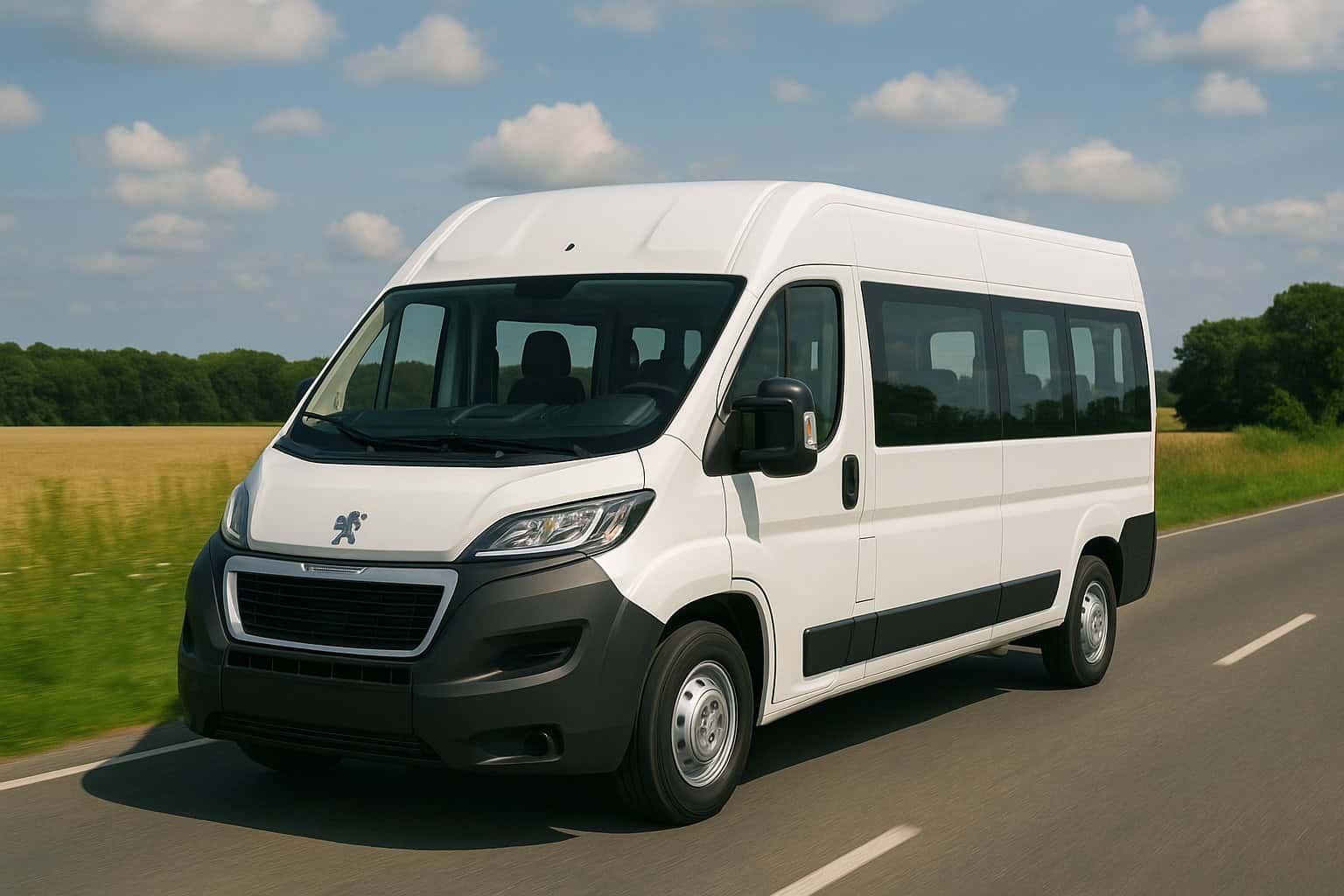 20-35 passenger minibus exterior front view